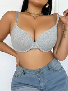 SHEIN Seamless Comfortable Wirefree Padded Bra Set, Plus Size
