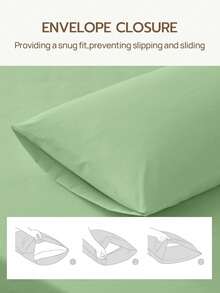 1 vỏ gối màu trơn, không kèm ruột gối, mềm mại, chống nhăn, chống phai màu, thoáng khí, không có đệm, có thể giặt máy. - Mầm xanh - Xem 8