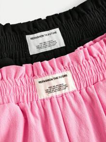 2pcs Tween Girl Loose Flared Ruffle Waist Wide Leg Pants Set - Multicolor - View 9