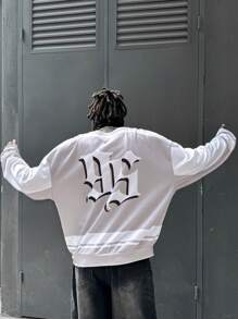 Manfinity VCAY Men's Letter And Number Print Crew Neck Long Sleeve Sweatshirt