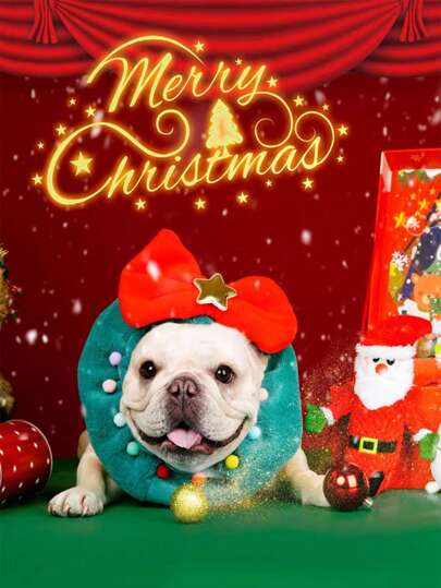 PETSIN 1 件圣诞宠物大蝴蝶结围巾，适合小型/中型犬