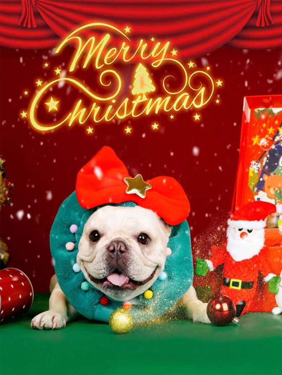 PETSIN 1 件圣诞宠物大蝴蝶结围巾，适合小型/中型犬