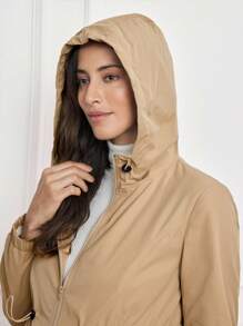 MaterniWear 3-In-1 Kangaroo Pocket Maternity Hooded Padded Coat, Winter Coat Outerwear For Pregnant Women