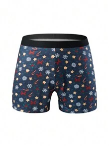 3pcs/Set Men Comfortable Christmas Print Boxer Briefs - Multicolor - View 4
