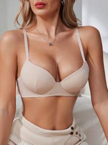 Women Front-Closure Push-Up Bra - Apricot - View 3