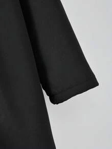 Teen Girls Reversible Jacket With Leopard Print & Black Design, Hooded With Fluffy Trim - Black - View 6