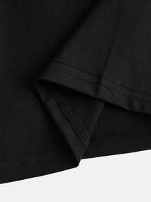 SHEIN Girlism Ensemble casual 3 pièces pour adolescente : chemise à rayures tissée imprimée, Top et shorts