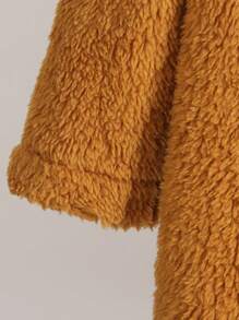 3pcs/Set Young Boy Mid-Length Plush Jacket Set With Plush Hoodie Sweatshirt And Elastic Waist Plush Pants, Soft & Warm Outfit For 4-7 Years Old In Autumn/Winter - Black - View 5