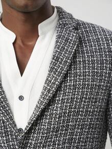 Manfinity VCAY 1 Stück Herren Slim Fit gewebte Anzugjacke mit Langarm, geeignet für Herbst & Winter