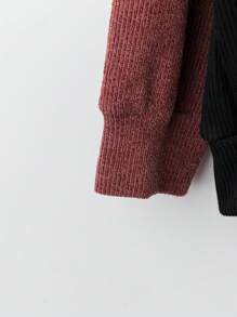 EMERY ROSE Plus Size Women's Casual Colorblock & Graphic Print Drawstring Sweatshirt For Winter - Multicolor - View 5