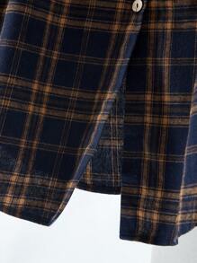 EMERY ROSE Plus Size Casual Plaid Front Button Down Shirt Dress, Winter Dresss