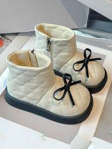 2024 新款儿童短靴，百搭时尚舒适休闲靴，秋冬，儿童英伦风格 - 米色 - 查看 3