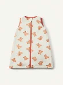 1pc Cozy Pixies Thick & Soft Fleece Sleeveless Bear Sleeping Bag, Warm For Fall/Winter Oeko-Tex Certified - Multicolor - View 3