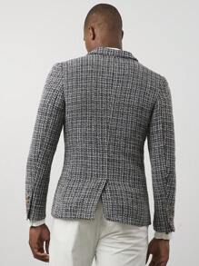 Manfinity VCAY 1 Stück Herren Slim Fit gewebte Anzugjacke mit Langarm, geeignet für Herbst & Winter