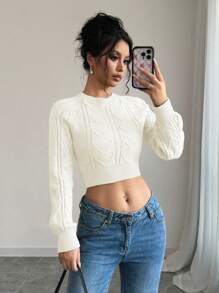 Rafferiza French Fashionable Versatile Backless Tie-Up Long Sleeve Knitted Sweater,Long Sleeve Tops  Fall Winter Outfit - Apricot - View 5