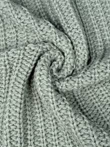 Damski luźny, swobodny sweter kamizelka z dzianiny jednorzędowej, szałwiowo-szary, jesień/zima - Zielony - Zobacz 8