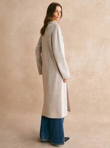 Poéselle Áo khoác cardigan dài rộng rãi màu trơn đơn giản cho nữ, Áo khoác cardigan dệt kim đơn giản màu trơn cho nữ, Quần áo mùa thu cho nữ, Quần áo mùa đông cho nữ, Áo len nữ, Vải ấm mềm mại và thoải mái, Đơn giản và thời trang, Phong cách tiền cũ, Thích hợp cho trang phục hàng ngày trên phố, đi làm, mặc ở nhà, Áo khoác cardigan dài rộng rãi màu kaki đơn giản cho nữ mùa đông, Trang phục thường ngày, FW24 - Màu be - Xem 6