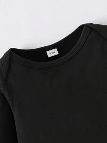 男婴趣味火鸡印花长袖连体衣，感恩节秋季款 - 黑色 - 查看 6