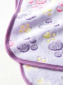 PETSIN Manta de felpa con estampado de patas moradas, manta acogedora y linda para mascotas - Multicolor - Ver 4