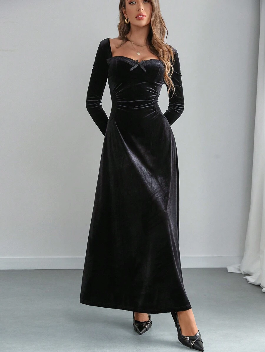 SHEIN Privé Abito da donna con vita in pizzo - nero - Visualizzare 1