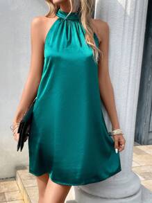 SHEIN Privé Abiti monocolore con collo halter in raso