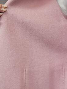 MOTF PREMIUM WOOL SHAWL COLLAR FLUFFY CUFF PATCH POCKET BELTED OVERCOAT - Baby Pink - View 10