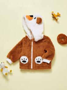 SHEIN Este abrigo con capucha es una opción ideal para niños pequeños en las temporadas de otoño, invierno y primavera. El diseño considera la moda, el calor y la comodidad, combinando perfectamente el estilo de moda y las necesidades de ropa para niños pequeños. Este conjunto permite que los niños se mantengan calientes mientras expresan libremente su vitalidad. Este es un artículo imprescindible para bebés y niños pequeños en las temporadas de otoño e invierno. - Multicolor - Ver 2