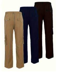 Multi-Pocket Lightweight Utility Pants Suit For Men, 2 Pieces Set - Black - View 2