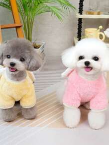 PETSIN Cute Pink Rabbit Plush Warm Leash Hoodie For Pets - Pink - View 4