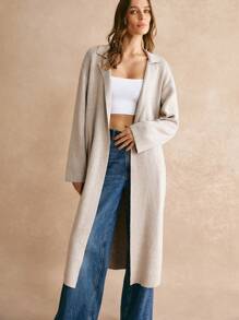 Poéselle Áo khoác cardigan dài rộng rãi màu trơn đơn giản cho nữ, Áo khoác cardigan dệt kim đơn giản màu trơn cho nữ, Quần áo mùa thu cho nữ, Quần áo mùa đông cho nữ, Áo len nữ, Vải ấm mềm mại và thoải mái, Đơn giản và thời trang, Phong cách tiền cũ, Thích hợp cho trang phục hàng ngày trên phố, đi làm, mặc ở nhà, Áo khoác cardigan dài rộng rãi màu kaki đơn giản cho nữ mùa đông, Trang phục thường ngày, FW24 - Màu be - Xem 1