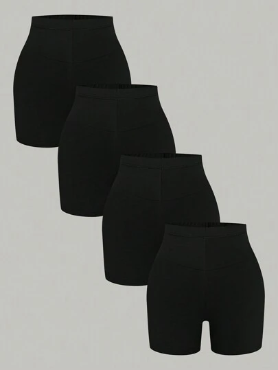 Calvaya Plus Size Stretchy Solid Color Comfortable Biker Shorts