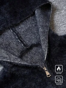 Manfinity Hypemode Men's Casual Star Pattern Fleece Hooded Cardigan, Autumn/Winter - Multicolor - View 5