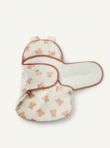 1件装 Cozy Pixies 柔软保暖加厚小熊印花襁褓睡袋 - 彩色 - 查看 5