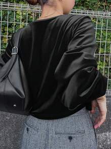 FRIFUL Women Casual Solid Color Tie-Up Jacket For Autumn Women Coats - Black - View 8