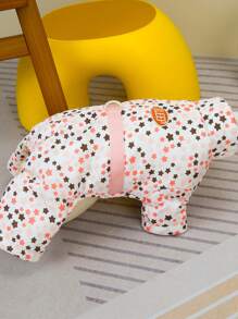 PETSIN Bộ đồ liền thân thiết kế hình ngôi sao dễ thương cho thú cưng, màu hồng, chống thấm nước - Hồng - Xem 8