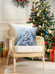 现代圣诞抱枕套 4 件套 - 涤纶编织拉链封口装饰枕套，仅可手洗，饰有圣诞老人、雪人、熊和鹿 - 非常适合客厅和节日装饰，17.72 X 17.72 英寸 - 不含枕芯