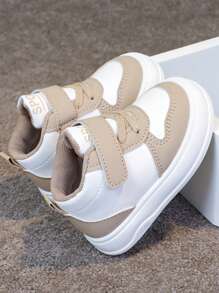 1 双婴幼儿中帮休闲运动鞋，舒适平底，适合日常穿着、运动和跑步，四季皆宜 - 卡其色 - 查看 3