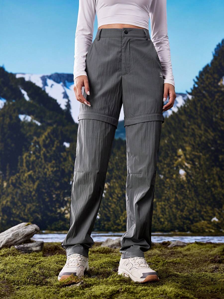 In My Nature 户外女式可拆卸徒步裤，适合露营、徒步旅行、城市通勤 - 深灰色 - 查看 1