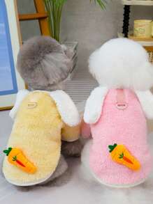 PETSIN Cute Pink Rabbit Plush Warm Leash Hoodie For Pets - Pink - View 7