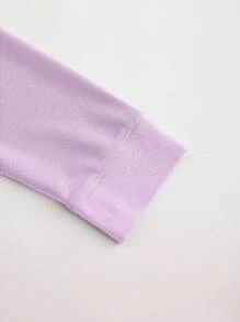 Manfinity Homme 男士休闲几何印花拼布 Polo 衫，秋季 - 淡紫色 - 查看 3