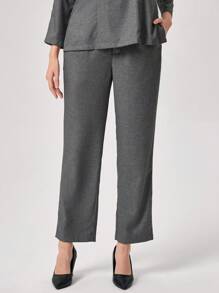 TaskEZ Conjunto de uniforme de trabajo con camisa de manga raglán y pantalones de unicolor, con lazo decorativo en el lateral, blusa de manga corta y pantalones en conjunto de 2 piezas. Traje profesional elegante para damas en oficina, recepción de hotel, salón de belleza, técnica de uñas. Ropa de trabajo