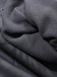 DAZY 女士长袖连帽印花休闲运动衫、秋季连帽衫、长袖上衣 - 灰色 - 查看 8