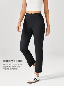 GLOWMODE 26'' Wrinkle-Resistant Stretchy Tapered Work Pants Daily Office - Black - View 7