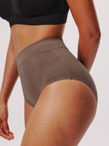 LUVLETTE 3-Pack Women V-Cut Airy Comfortable Basic Cotton High-Rise Briefs-Earthy Comfort Underwear - Multicolor - View 5