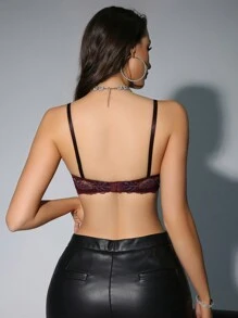 SHEIN Opulent Queen Sujetador sin aros encantador, sexy y tentador de encaje para mujeres, de varios tamaños
