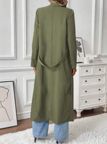 Calvaya Women's Casual Double-Breasted Mid-Length Trench Coat