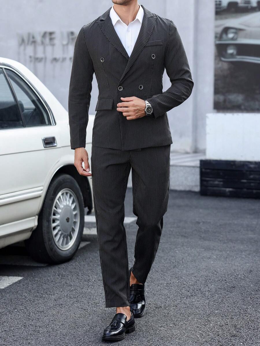 Manfinity Mode Men Suits,Gifts For Boyfriend - Black - View 1
