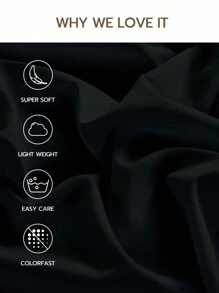 2件套超细纤维枕套（不含枕芯），柔软透气，100%超细纤维材质，轻盈如云，信封式开口，四季皆可机洗，通过Oeko-Tex认证 - 黑色 - 查看 4