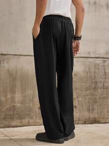 Forever 21 Men's Balloon Pleated Baggy Track Pants In Black - Black - View 3