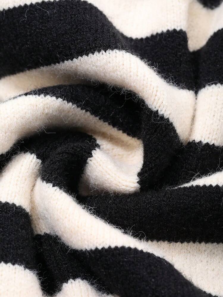 Women's Striped Loose High Neck Long Sleeve Sweater,Fall Women Clothes